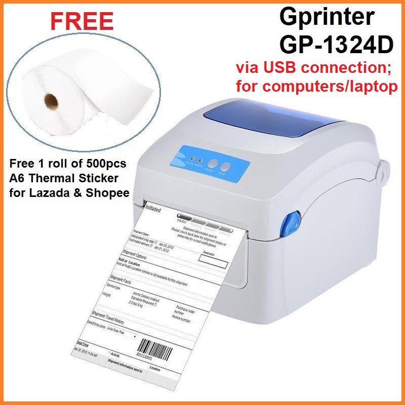 Gprinter Gp 1324d Direct Thermal Printer Barcode Shipping Label Air Waybill Sticker Printer No 