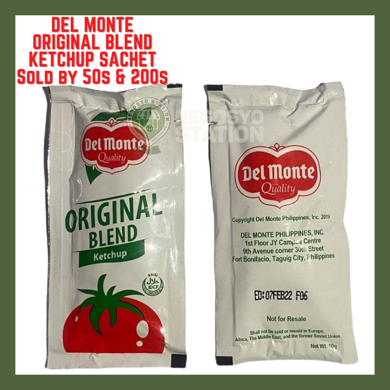 DEL MONTE ORIGINAL BLEND KETCHUP SACHET 50pcs per pack Shopee Philippines