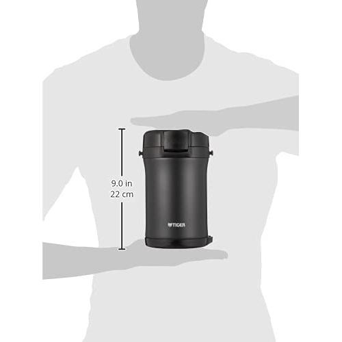 TIGER LWU-A202-KM Magic bottle Keep warm lunch box stainless jar Bowl approximately 4 Cup points black