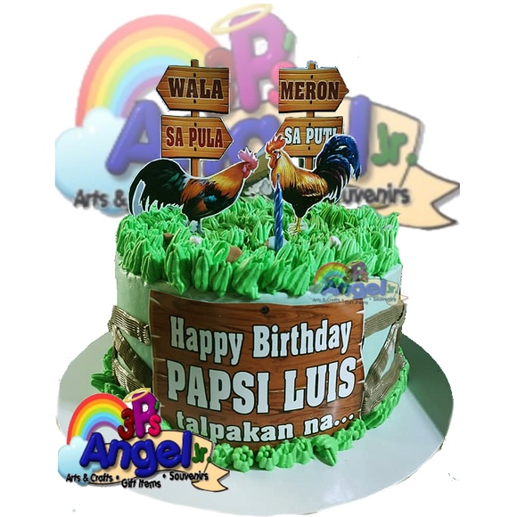 Cockfight Sabong Theme Birthday Cake Topper Print In High Glossy Photo Paper Shopee Philippines