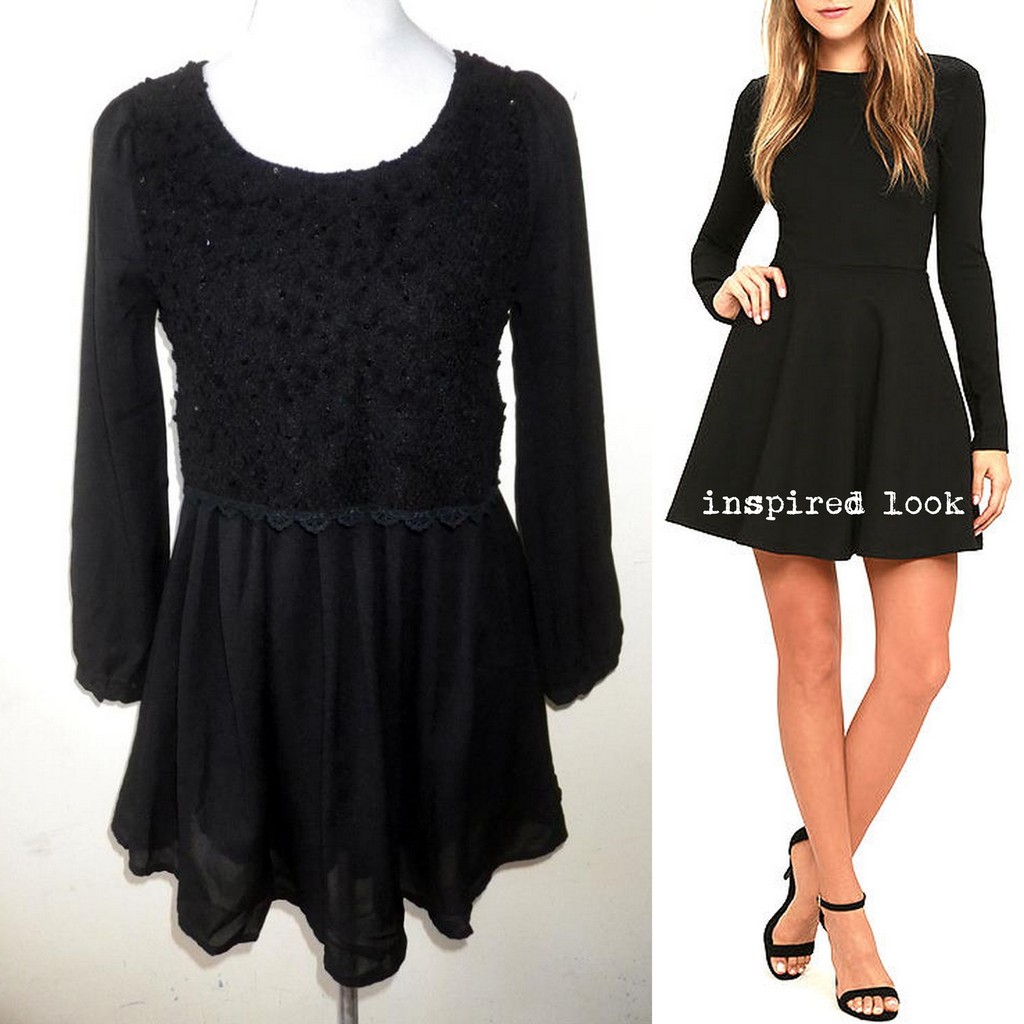 long sleeve mini skater dress