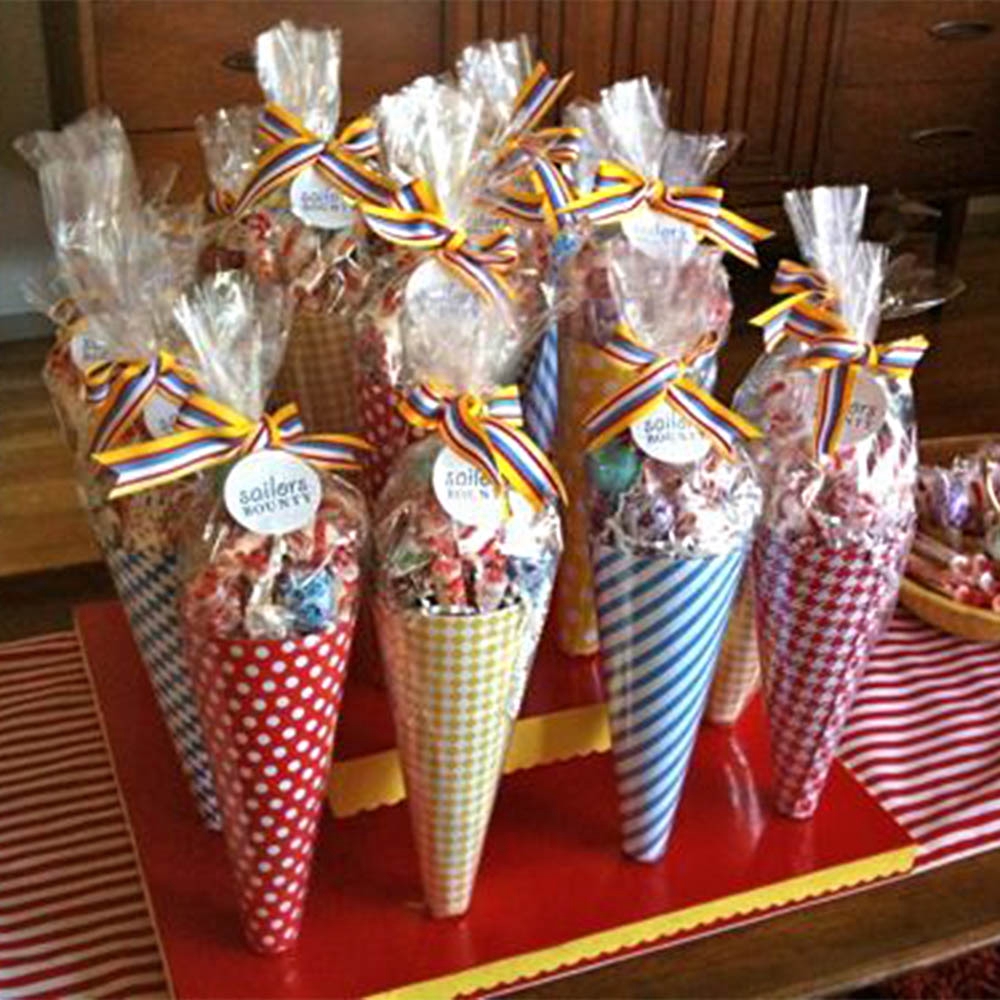 50pcs Clear Cellophane Packing Bag Birthday Party Ice Cream Candy Bags ...