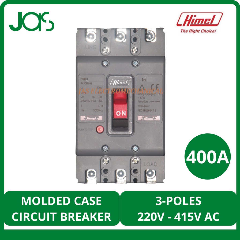 Molded Case Circuit Breaker 400A 3Poles 400415V Himel Brand Shopee