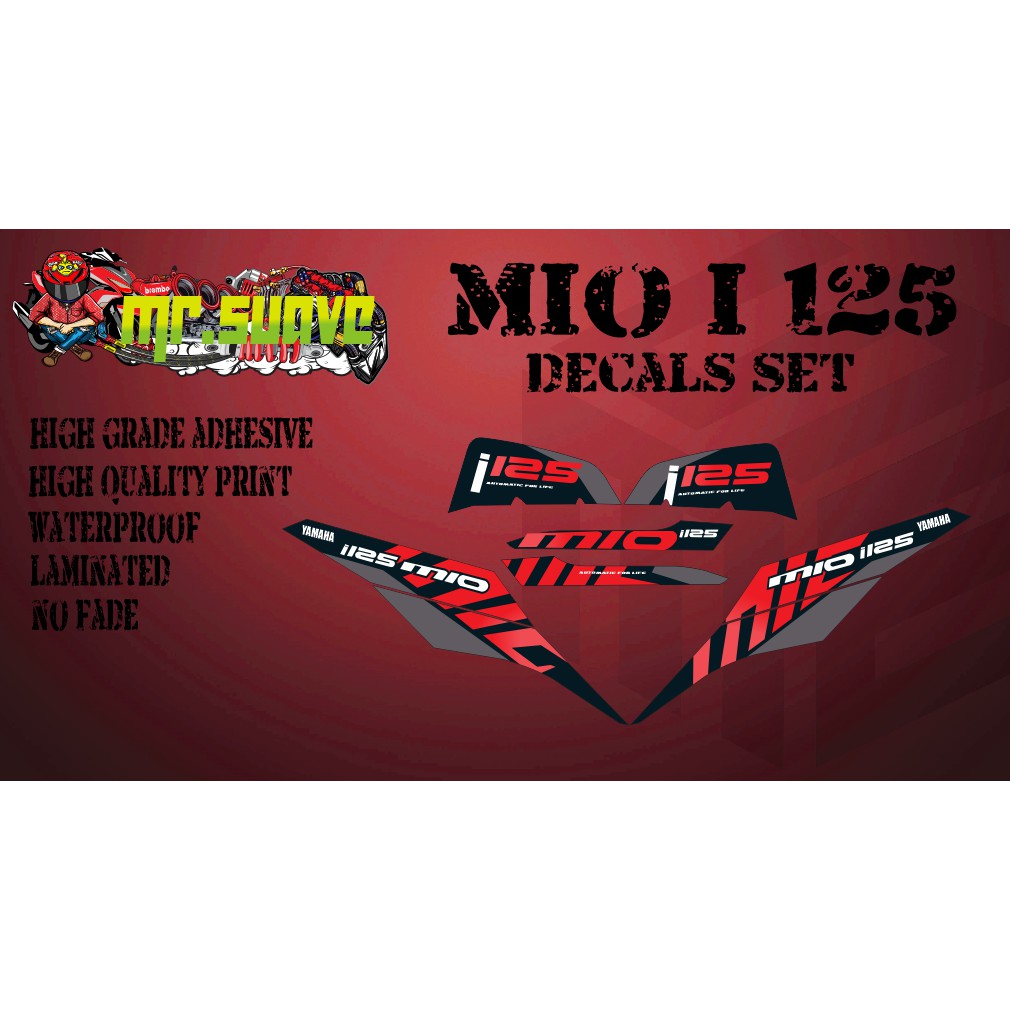 Mio i 125 Stock Decals Set Shopee Philippines