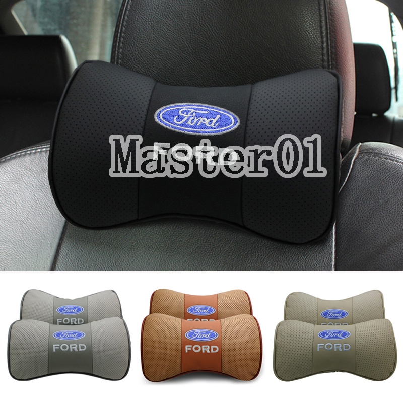 2Pcs/Set Leather Car Seat Headrest Neck Protective Rest Cushion Cozy Pillows Auto Interior