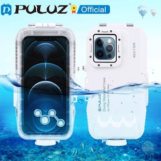 PULUZ 40m/130ft Waterproof Diving Housing Photo Video Taking Underwater Cover Case for IPhone 12 13 Pro Max / 12 / 12 Pro / 12 13 Mini
