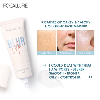 ❦⊕☏Focallure Blurmax Clear Gel Oil Control Refreshing Face Primer Pore Blurring Smooth Surface Prime