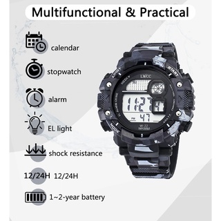 Lwcc Fashion Digital Watch Camouflage Waterproof Sport Watch Multifunction w-22 #6