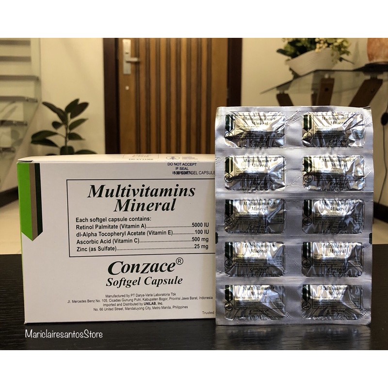Conzace softgel capsules (Multivitamins + Minerals) Shopee Philippines