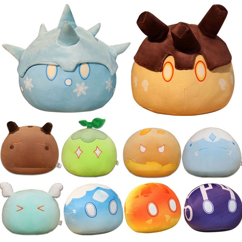 Genshin Impact Hydro Geo Pyro Cryo Slime Plushies Plush Doll Cushion ...