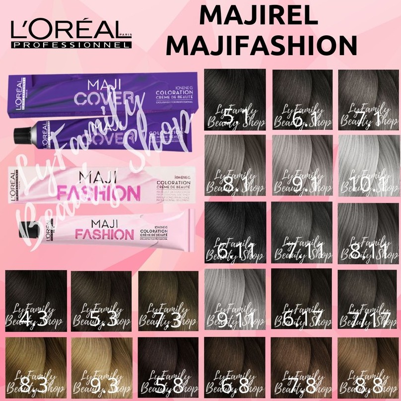 Loreal Majirel Hair Color Dye 50ml Ash Mettalic Gold Brown Mocha