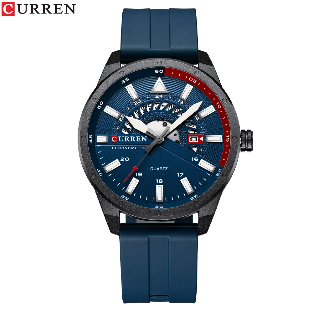CURREN Men's Watches Original Brand Fashion Casual Business Sports Rubber Quartz Waterproof 8421 XC