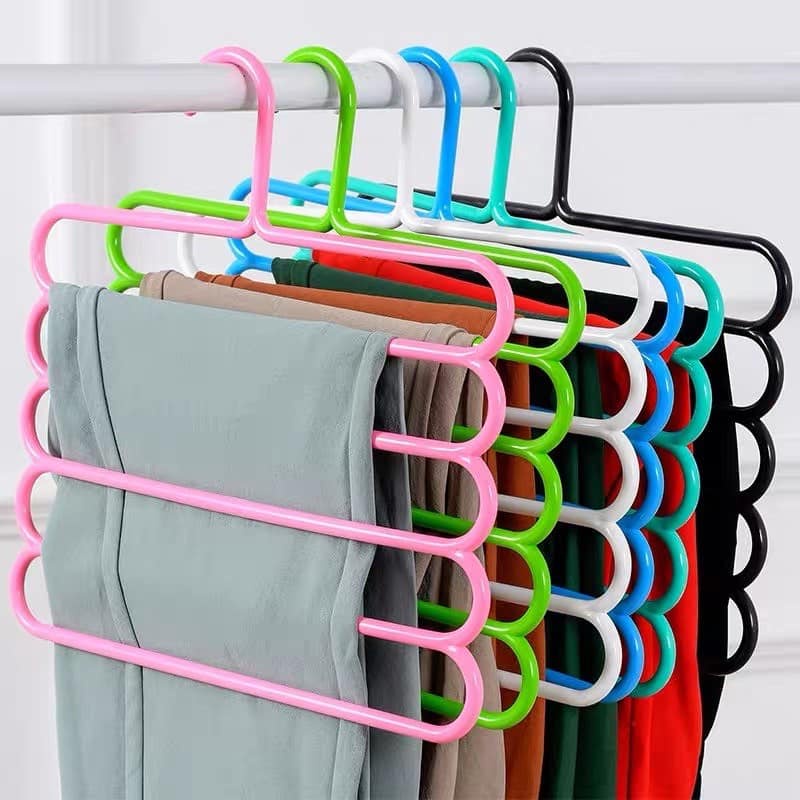5 Layers MultiFunctional Pants Hangers Holders Trousers Hanger Storage