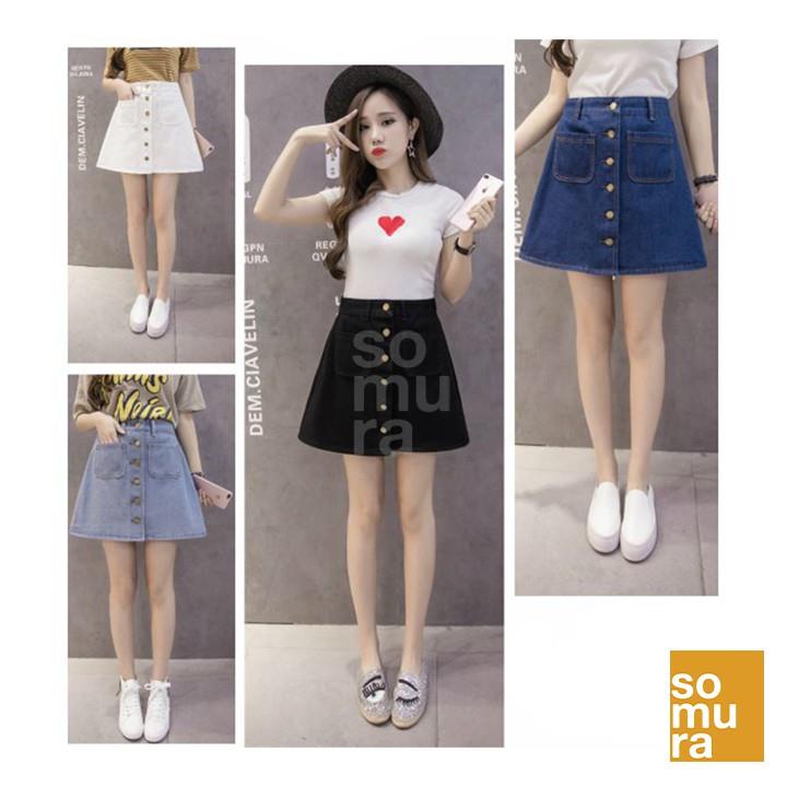 Skirts✟A-Line Korean Denim Skirt (SM082) | Shopee Philippines