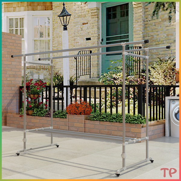 Outdoor drying racks galvanized steel pipe windproof clothes pole