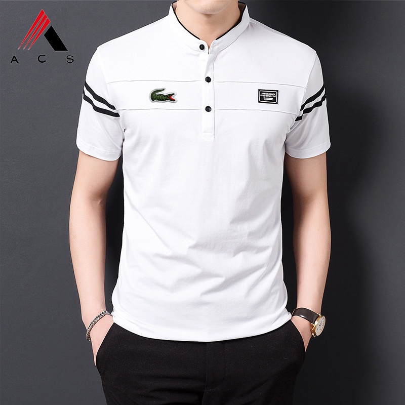 5-color Fashion Men's Short-sleeved Polo Shirt Cotton Lapel T-shirt Casual Business Short-sleeved Shirt #5
