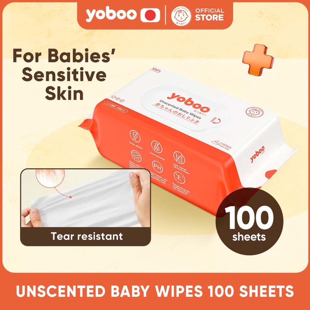 Yoboo Unscented Baby Wipes 100's Pack of 1 Organic 77 Water