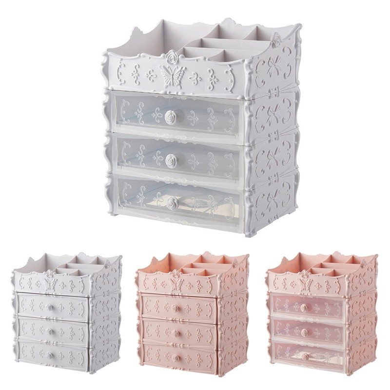 Plastic Cosmetic Drawer Container Makeup Organizer Box For Storage