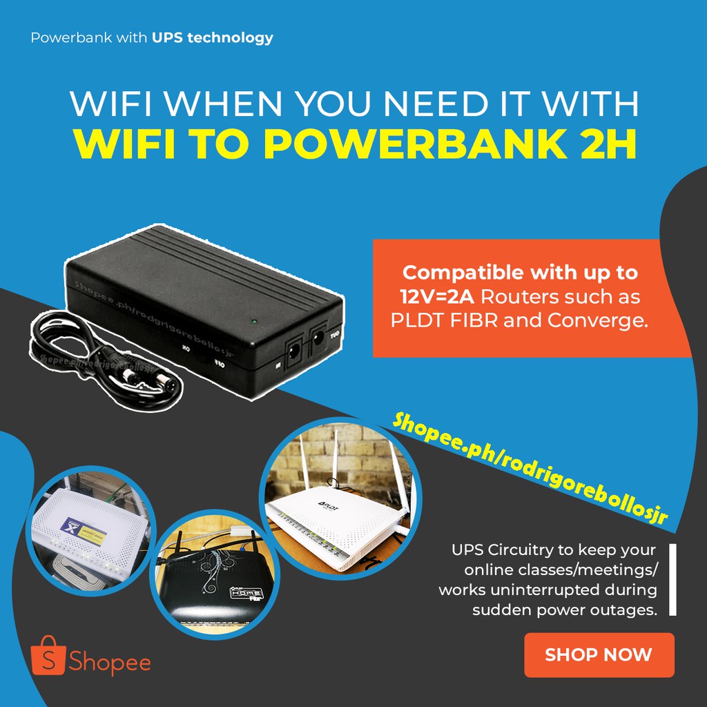 solar power bank [COD AVAILABLE]Wifi to Powerbank/UPS 12v2A/3A for Pldt