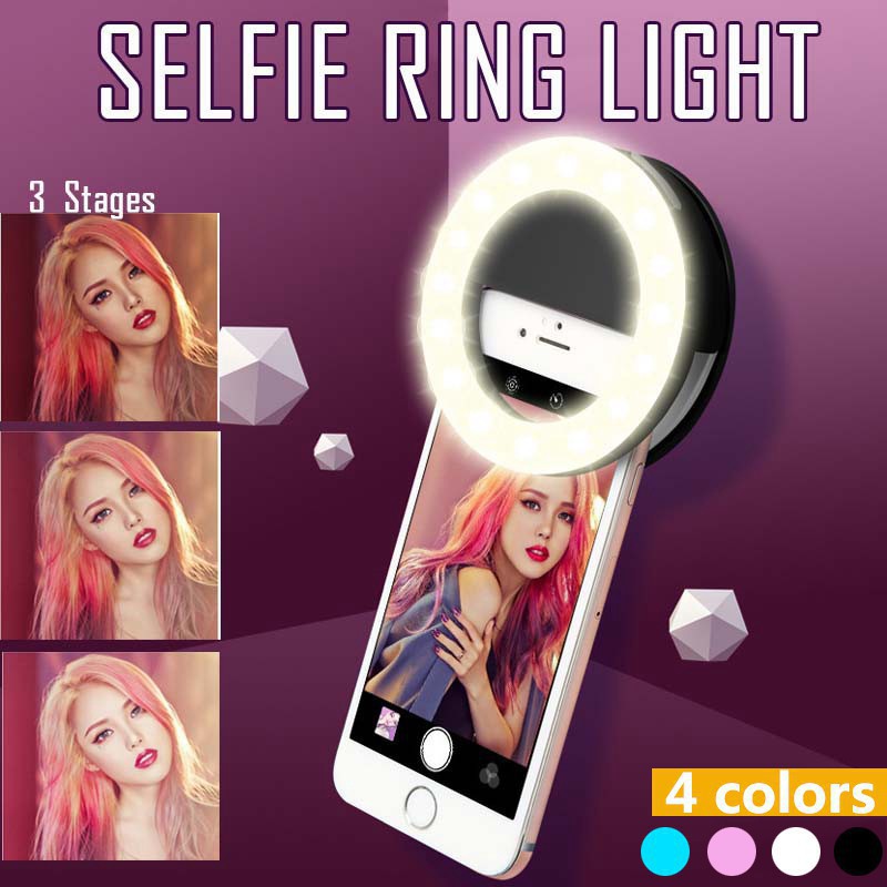 Selfie Ring Light Hongdae Clip On Phone Camera Selfie Light 3 Levels 8771