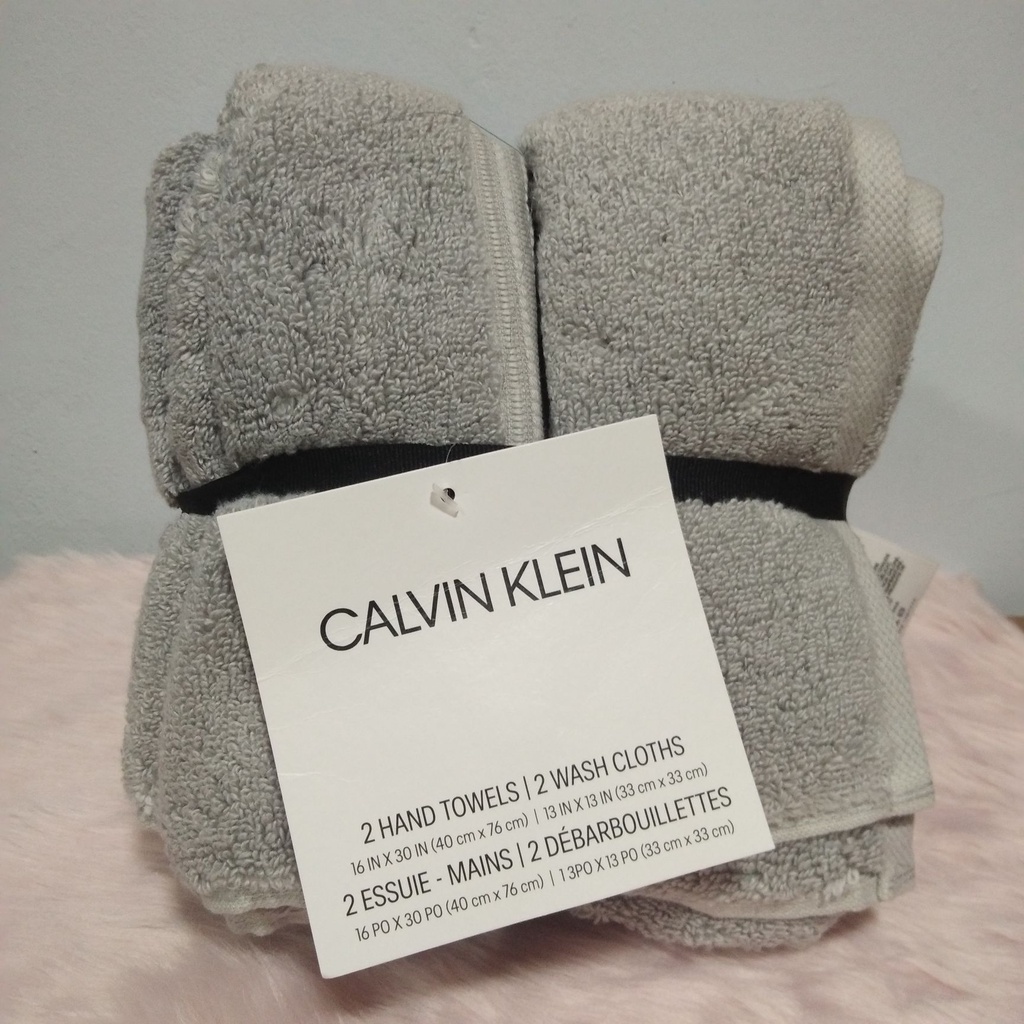 Calvin Klein Hand Towel and Wash Cloth 4-piece Set | Shopee Philippines