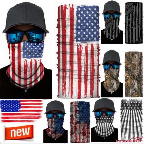 US Flag Face Mask Sun Shield Neck Gaiter Balaclava Neckerchief Bandana Headband