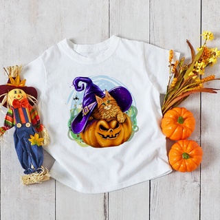Eat Drink and Be Scary Funny Halloween Kids Shirt Cute Pumpkin Printed Short-sleeved T-shirt Tops for 1-12yrs Children #6