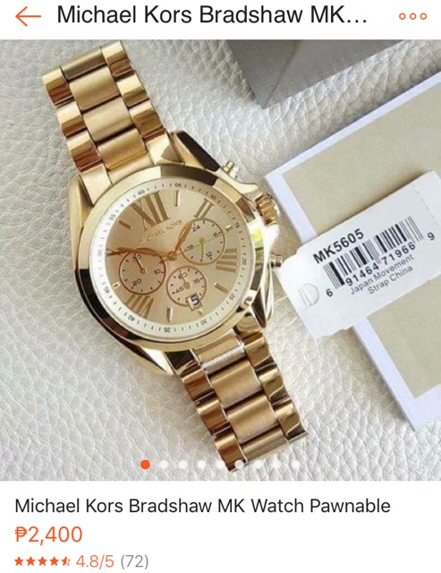 Pak at lægge leder Alice Michael Kors MK Bradshaw Watch Authentic Pawnable | Shopee Philippines