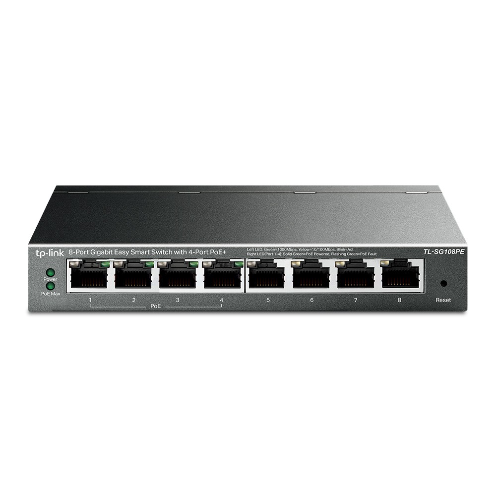 TPLink TLSG108PE 8Port Gigabit Easy Smart Switch With 4Port Poe