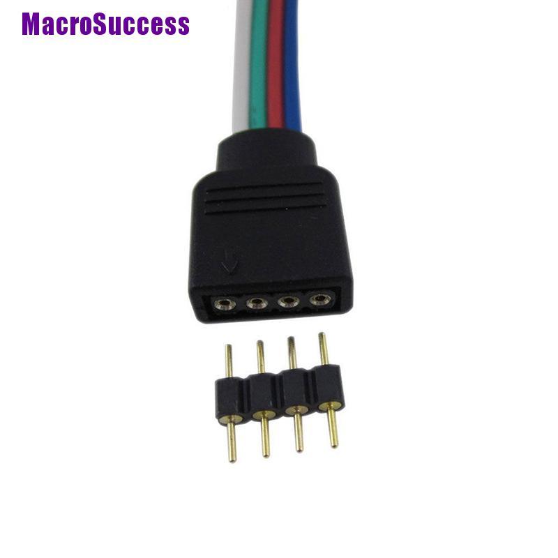 Macrosuccess 10pcs 4-pin male plug adapter connector for rgb 3528 5050 ...