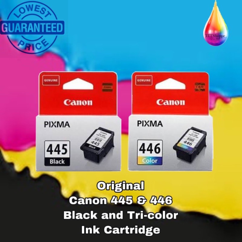 Genuine Canon Pixma PG 445 & CL 446 Ink cartridge (BUNDLE SET NO BOX ...