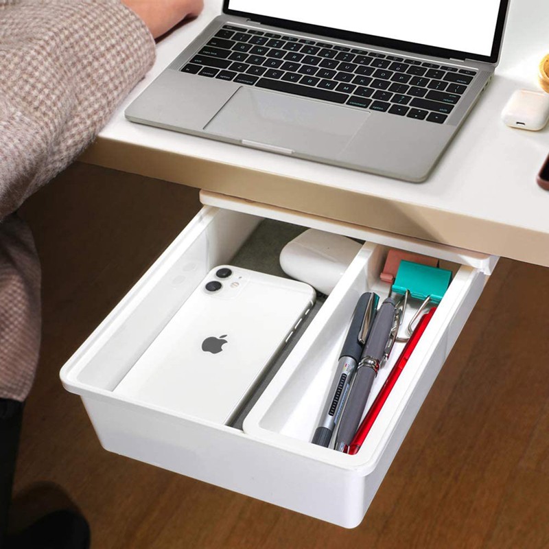 Dailyhome Diy Stick On Table Desk Drawer Stationary Storage Organizer