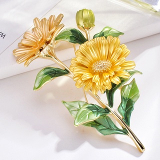 Colorful Daisy Bouquet Enamel Brooches Metal Flowers Weddings Banquet Brooch Pins For Women Gift #5