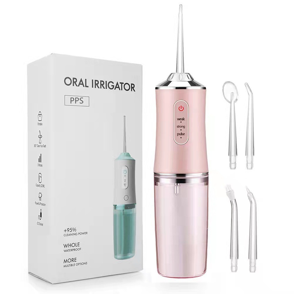 Oral care Water Flosser 4 Heads 220ML Oral Irrigator Rechargeable ...