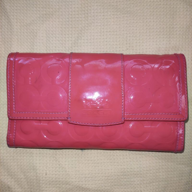 COACH ORANGE WALLET WRISTLET PATENT LEATHER Shopee Philippines