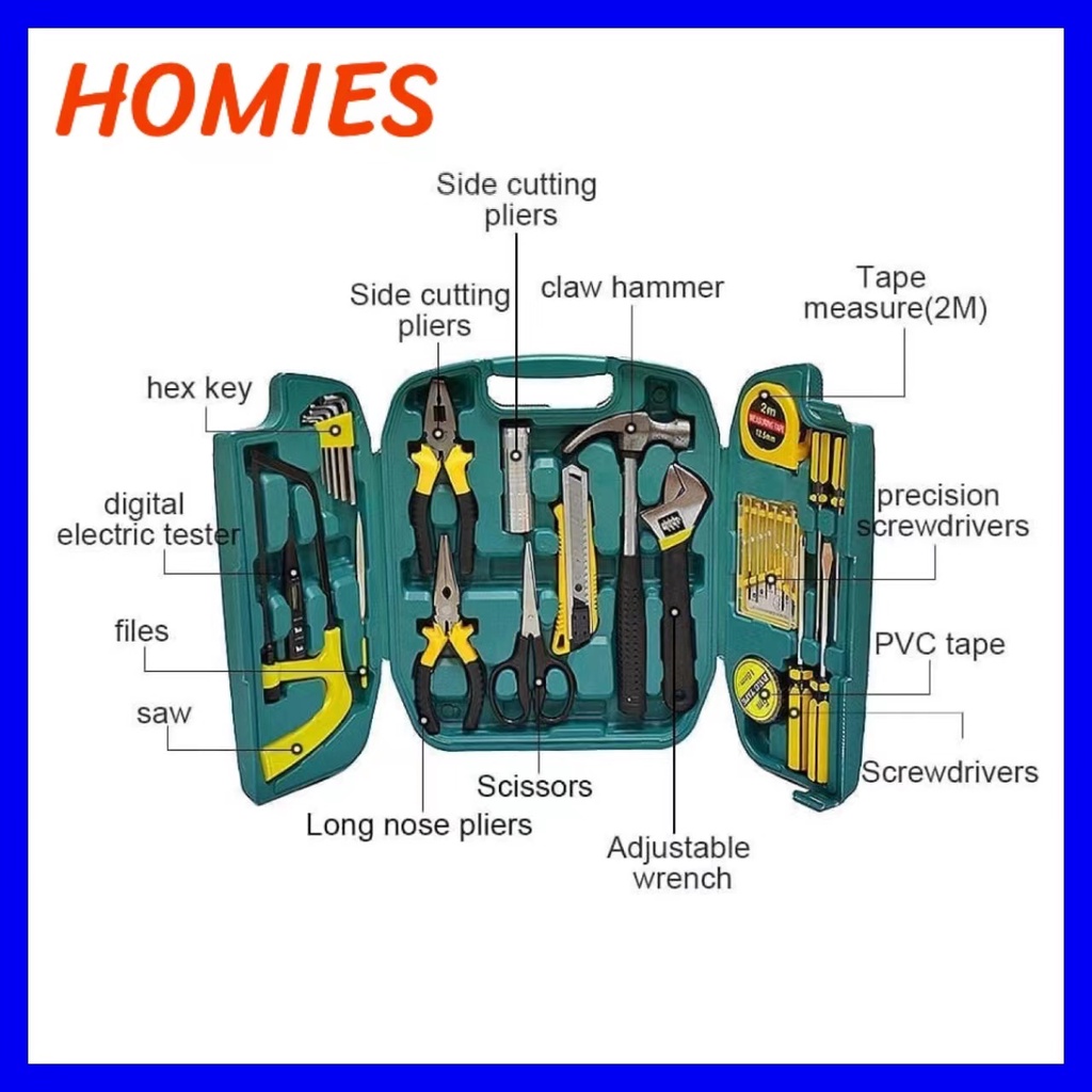 HOMIES 46pcs Tool Box Car Motorcycle Repair Set Hand Tools Home Service