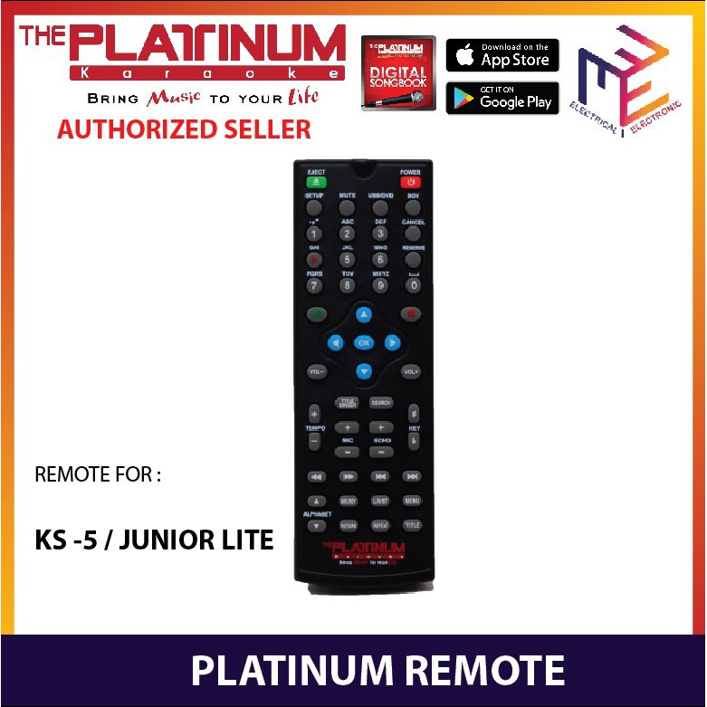 Platinum Karaoke Handheld Remote Control for KS5 KS5 Junior Lite