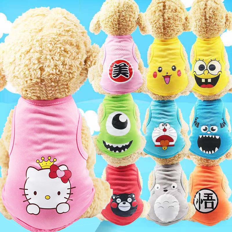 High Quality New cartoon pet vest Teddy puppy dog clothes spring and
