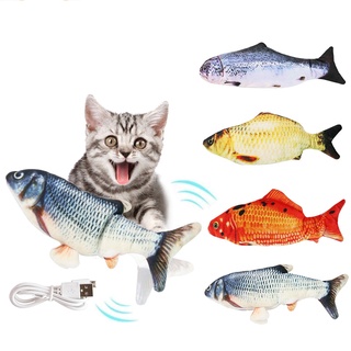 Electric Interactive Cat Wagging Chewing Toys Cats Pet Supplies USB Rechargeable Electric Fish COD