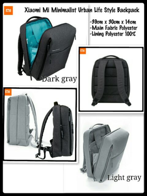 xiaomi mi minimalist urban backpack light gray