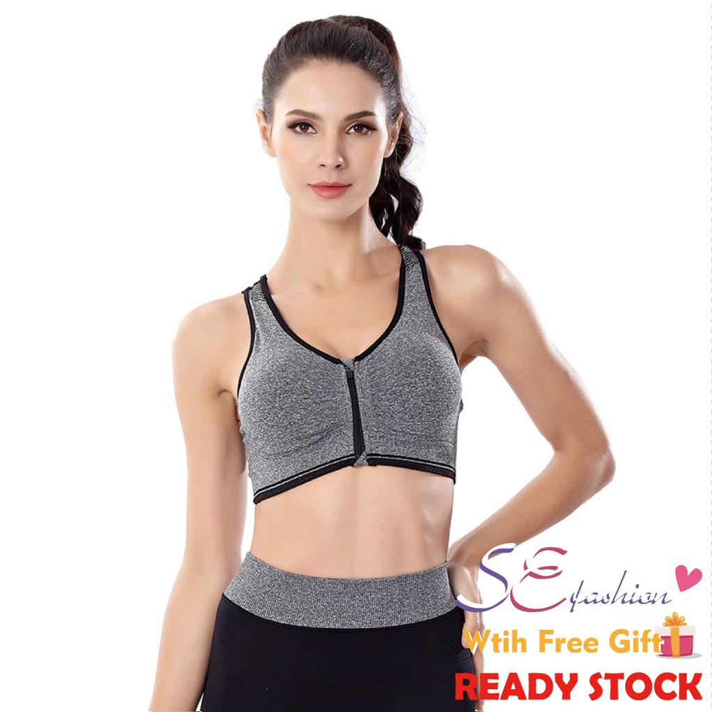 zipper sports bra
