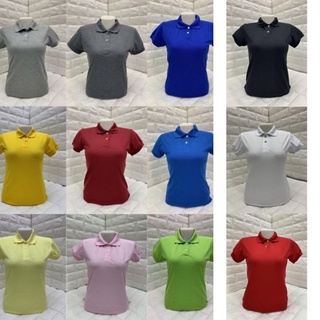 Ladies Plain honeycomb polo shirt with side slit