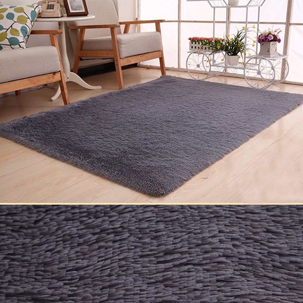 Bibabo25 Living Room Slip Resistant Carpet Plush Shaggy Soft Area Rug Door Floor Mat 