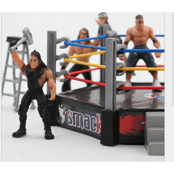 Ultimate 32-Pieces Kids Wrestling Playset WWE Wrestler Warriors Toys /& 2 Rings