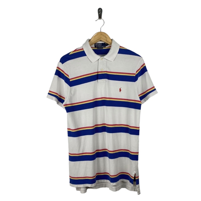 Ralph Lauren Striped Polo Shirt (White) | Shopee Philippines