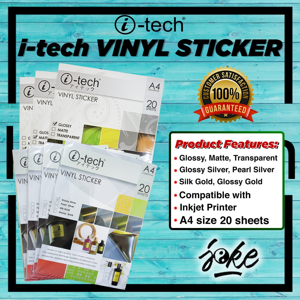 I-Tech vinyl Sticker A4 Waterproof 20 SHEETS | Shopee Philippines