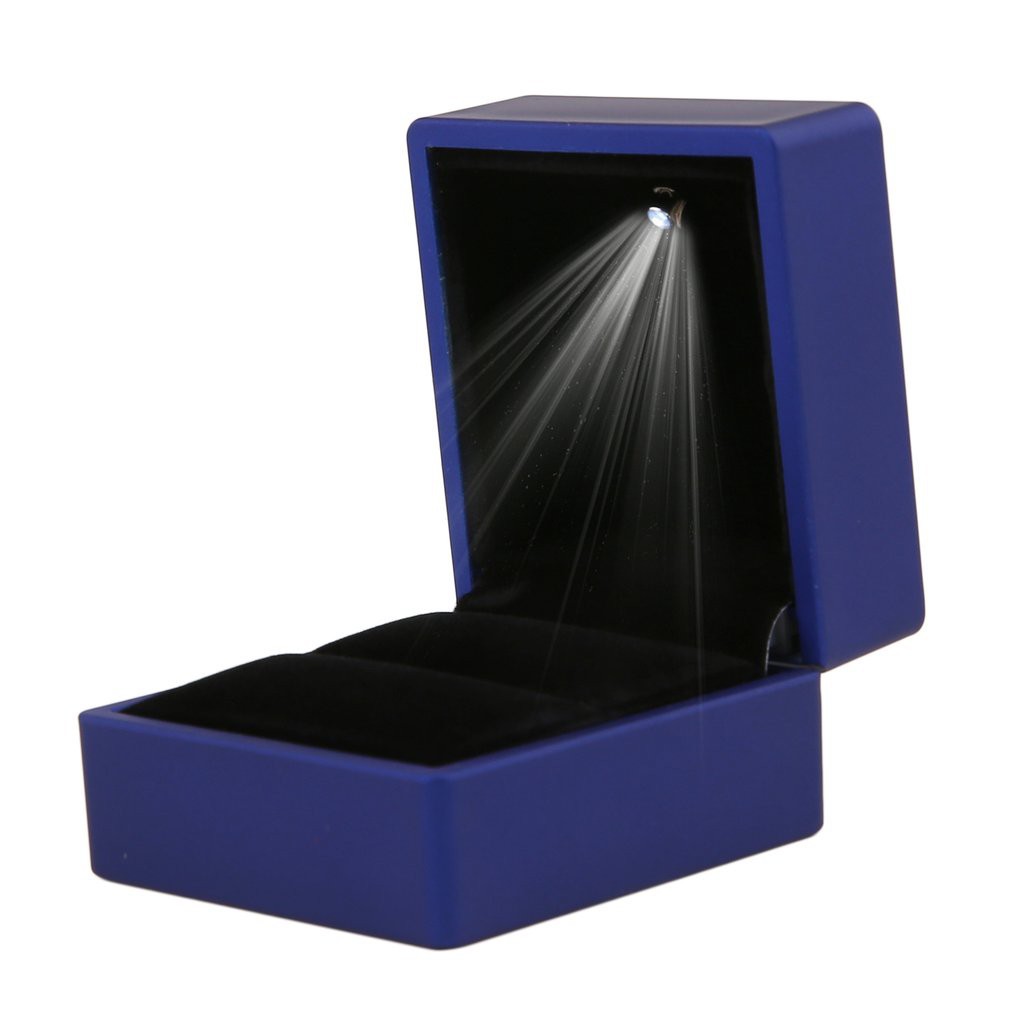 LED Lighted Earring Ring Gift Box Wedding Jewelry Display Storage