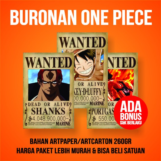 Latest Poster One Piece Bounty Shicibukai Yonhayu Bigmom Kaido Shopee Philippines