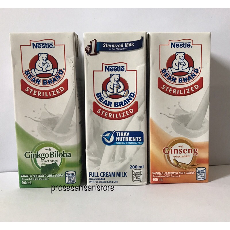 Nestle BEAR BRAND Sterilized Milk Full Cream Milk (12 Pieces X 200 Ml ...