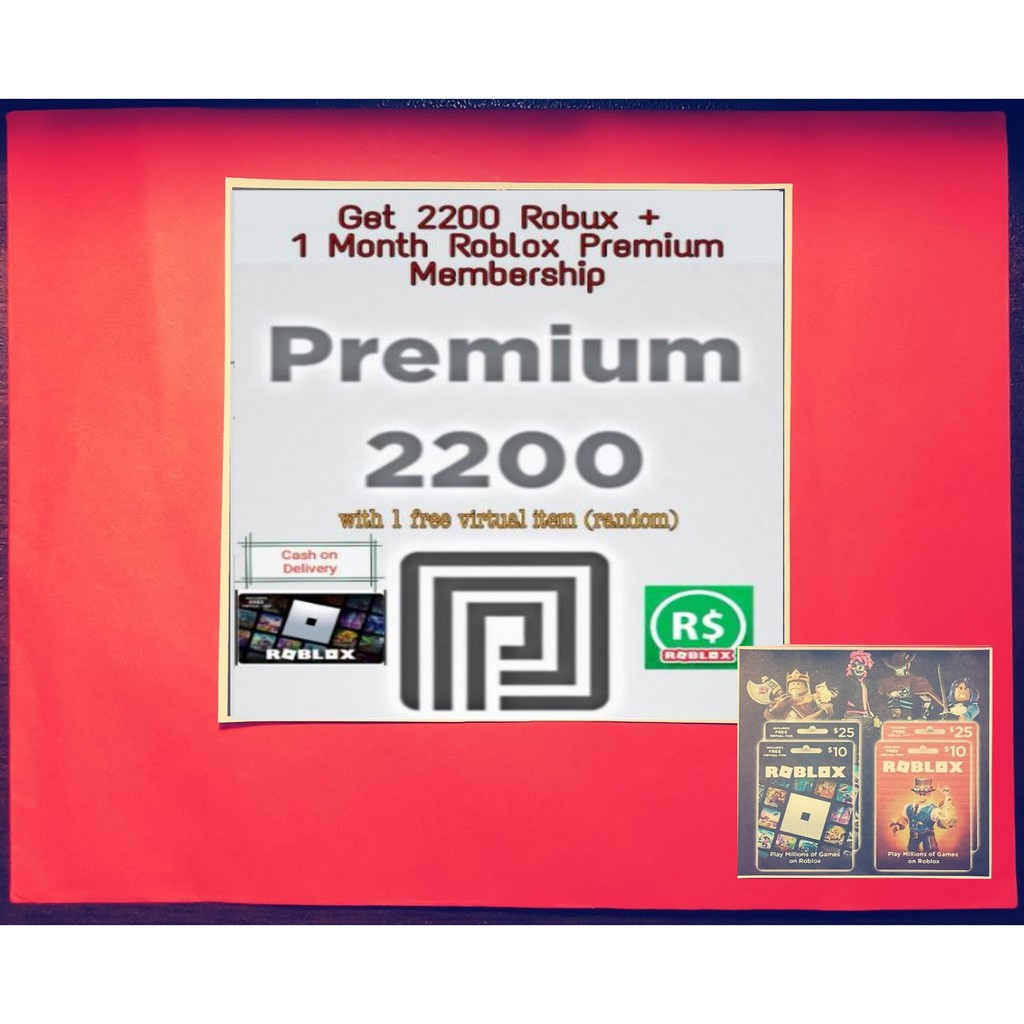 Robux 1000 Or 2600 Roblox Premium Card Cod Shopee Philippines - coduri roblox robux